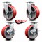 Service Caster 6 Inch Red Poly on Cast Iron Swivel Caster Set with Ball Bearings 2 Brakes SCC-20S620-PUB-RS-2-TLB-2 - alternate 6